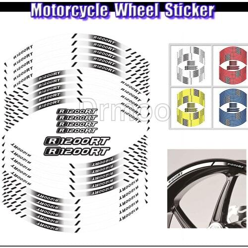 Motorcycle Wheel 16 PCS Stickers Motocross Reflective Waterporof Decals Rim Tape Strip For BMW R1200RT R1200 RT