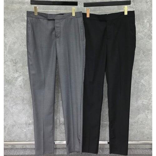 2021 Fashion Brand Pants Men Slim Casual Suit Pants Mens Business Black Spring And Autumn Formal Trousers