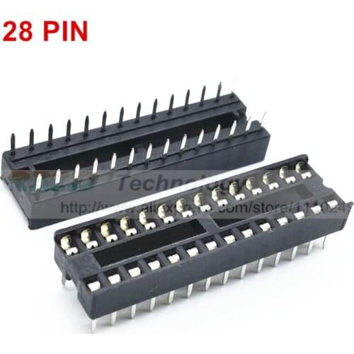 28pin ic seat 28 pin 2.54 mm PIN Pitch ic socket chip base ic sockets slot 20pcs/lot free shipping