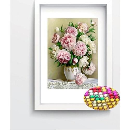 Diy diamond painting flower diamond cross stitch crystal round diamond sets unfinished full diamond embroidery 30x40