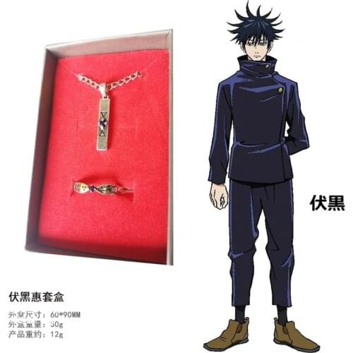 Anime Jujutsu Kaisen Necklace Itadori Yuji Cosplay Accessories Gojo Satoru Ring Kugisaki Nobara Pendant Gift