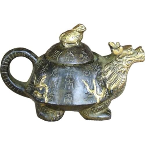 Antique bronze incense burner Opera Troupe dragon turtle pot