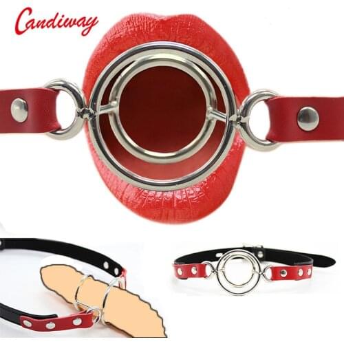 BDSM Deep Throat Gag Breathable open Mouth Gag Fetish lock submission for women couples Leather Flirting role play Sex Toys