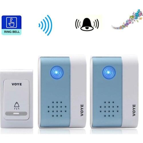 REDEAGLE Wireless Doorbell 38 Chimes Songs 1 Transmitter 2 Digital Receiver Door Bell V004B2 For Villa Office House