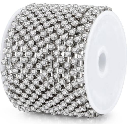 1M/lot Stainless Steel Sparse Shinny Diamond Chain Drill Claw Chains Necklace Findings For Jewelry Making Accessories Width 3mm