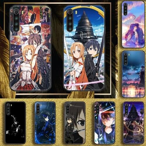 Anime Sword Art Online Phone case For Xiaomi Redmi Note 7 7A 8 8T 9 9A 9S 10 K30 Pro Ultra black painting shell silicone prime