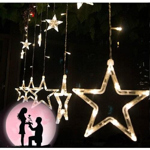 AC 220V Colorful Stars Outdoor Party Decoration Curtain Led String lights Star Style For Christmas, Parties, Wedding