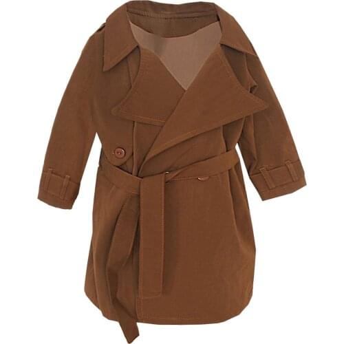 Baby Mika Boy Trench Coat With Belt 1-8 Years Old Kids Boys Woven Top Long Sleeve Jacket Gabardine