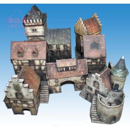 DIY Handwork Of 3D Paper Model Of Medieval Architecture 1/87 Anno1404 Port