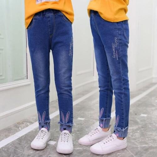 Rabbit Baby Spring Autumn Jeans Pants For Boys Girls Children Kids Trousers Clothing High Quality Teenagers 2021