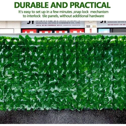 Privacy Fence Screen, Artificial Scindapsus Leaf Hedges Fence Wall Panel Screen for Garden Backyard Home Decor 20x39in