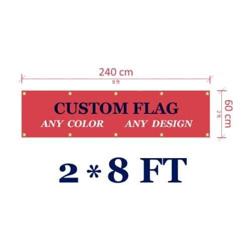 Wholesale Professional Custom 2X8ft Flag Banner Logo Printing Flag advertising sport club flag