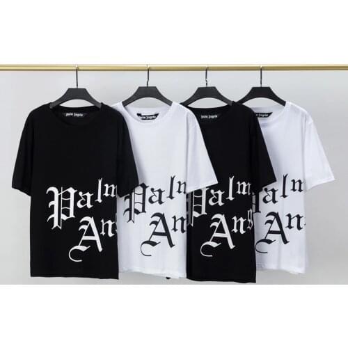 Palm Angels 22SS letter Logo Short Sleeve Round Neck Men Women T-Shirt, Unisex Lovers, Cotton, Fashionable, Gift for Boyfriend