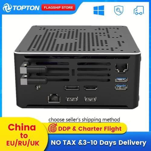 Topton Fanless Mini PC Intel i5 7200U i3 7100U DDR4 DDR3 Nuc Computer Linux Windows 10 Pro 1*mSATA 1*2.5‘’SATA 4K HTPC HDMI VGA