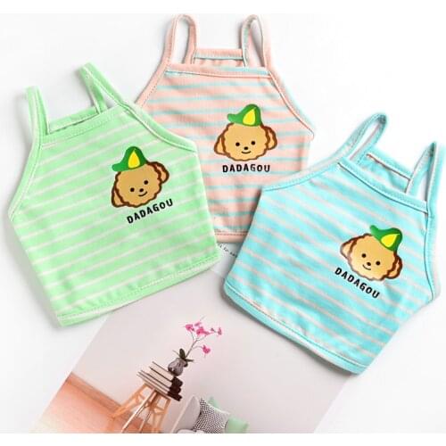 Korean Style Striped Dog Clothes Pet Summer Camisole Thin Section Teddy Home Clothes Puppy Pure Cotton Breathable Vest