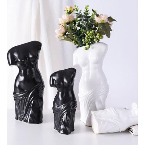 Creative Modern Ceramic Bust Body Art Crafts Vase Decoration Living Room Study Home Decorat Ornaments