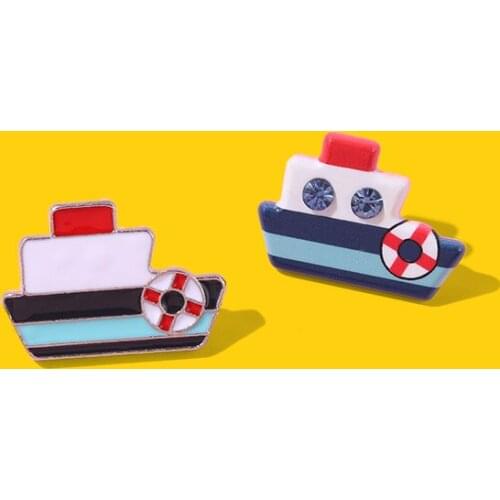 Cruise Ship Enamel Pins Buoy Metal Custom Brooches Lapel Pins Accessories Backpack Gift for People Love Ship Sea Jewelry