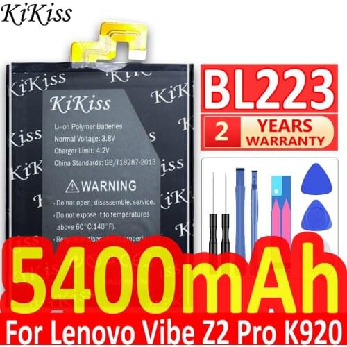 KiKiss Large Capacity 5400mAh BL223 Lithium Polymer Rechargeable Battery For Lenovo K920 VIBE Z2 Pro Replacement Batteries