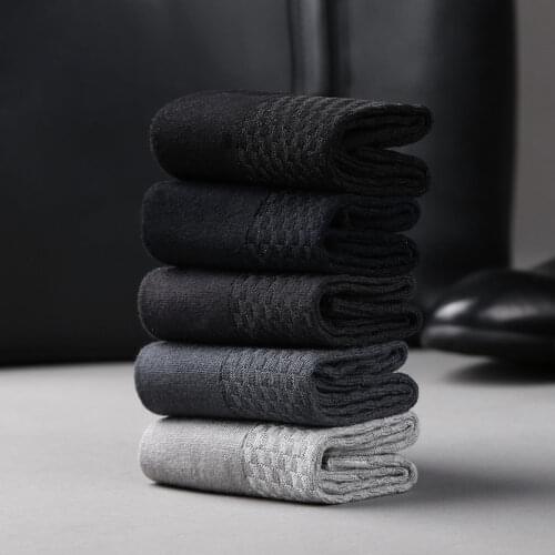 Fashion Bamboo Fiber Socks Men Casual Business Long Mens Sock Ankle Calcetines Hombre