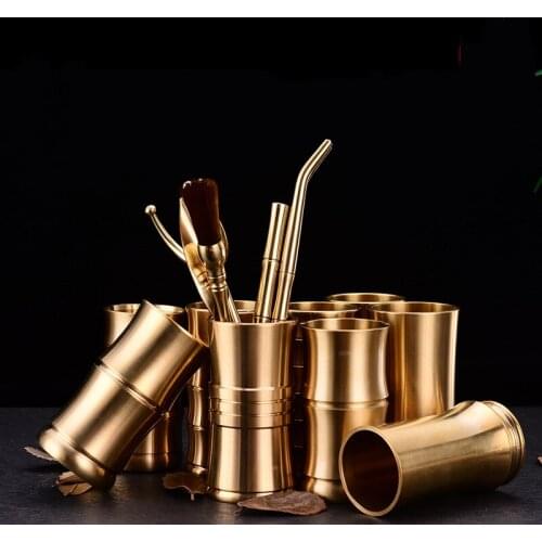 Kung Fu Tea Set Tea Ceremony Tea Cutter Clip Needle Copper Cans Tea Scoop Strainers Six Gentleman Tea Accessories Set ZH599
