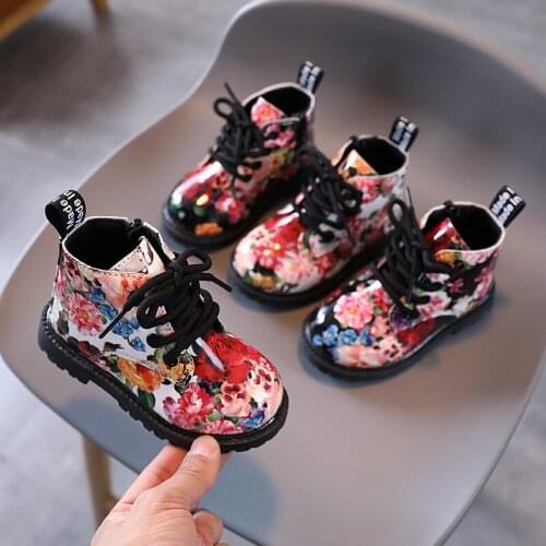 2021 New Autumn Children Shoes PU Leather Waterproof Martin Boots Kids Snow Boots Girls Boys Short Boots Fashion Sneakers