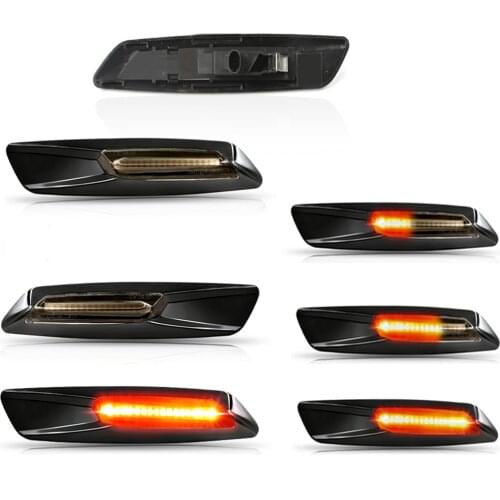 For BMW 1 3 5 Series F30 E90 E91 E92 E93 E46 E60 E61 Amber LED Car Front Side Marker Lights Turn Signal Lights F10 Style