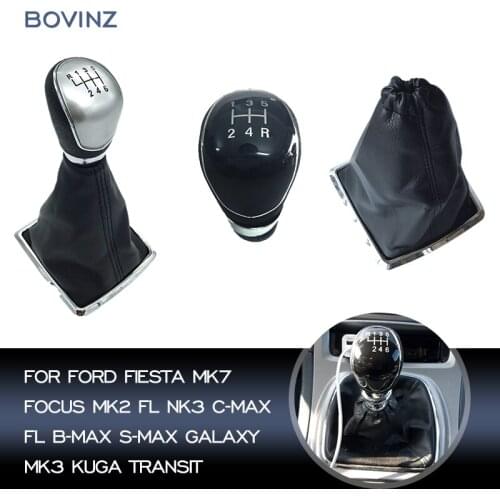 5/6 Speed Car Manual Gear Shift Knob Gaiter Boot Cover For Ford Focus 2 MK2 2005-2011 / C-Max 2007-2010 / Fiesta Kuga 2008-2012