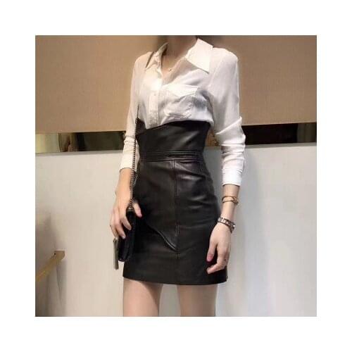 Top brand New Fashion 2020 Real Genuine Sheep Leather Skirt G26 high quality