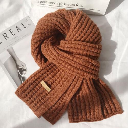 Luxury Winter Scarf Women 2021 Warm Solid Scarves Female Fashion Brand Design Wraps Thick Knitted Foulard Bufanda