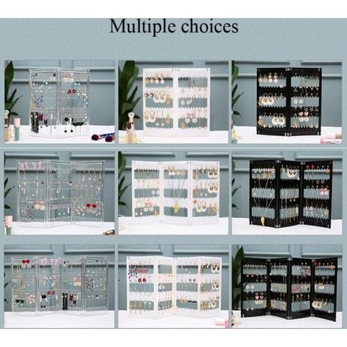 Foldable Acrylic Jewelry Display Stand Necklace Earring Holder Door Design Nice Jewellery Hanging Rack Pendant Chocker Organizer