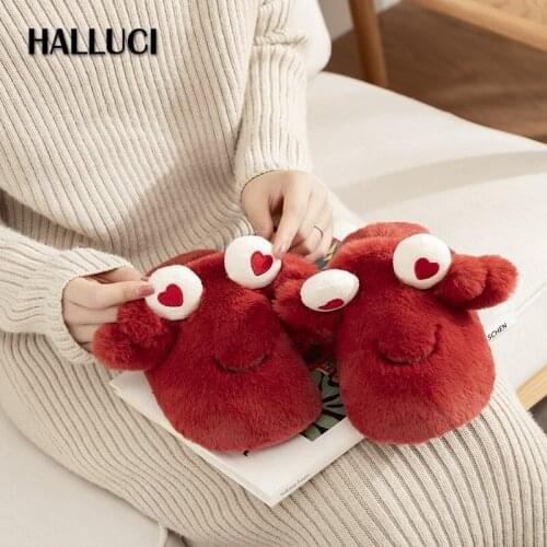 Japanese kawaii home slippers women cute Bedroom rubber non-slip women indoor shoes winter cotton slippers home shoes