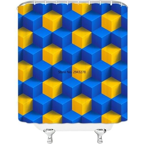 Mysterious fantasy Geometric Pattern Pink Purple Blue White Brown Hanging Shower Curtain Waterproof Mildew Polyester Cloth