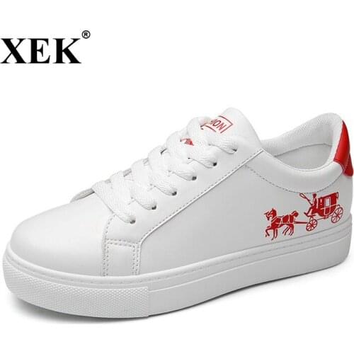 2019 New White Shoes Women Sneakers carriage print women running shoes Classic Shoes Female girl ST467