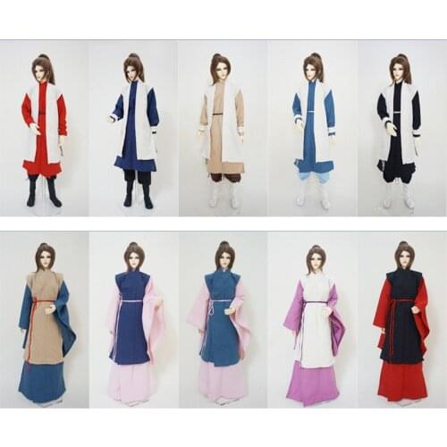 1/4 1/3 BJD Clothes Ancient Costume Samurai Outfits Chinese Hanfu For BJD/SD MSD SD13 ID75 Strong Uncle Doll Accessories C1157BF