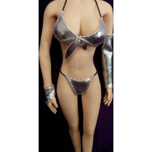 1set Custom 1/6th Figure Silver Color Bikini F 12" Female Middle Bust Body