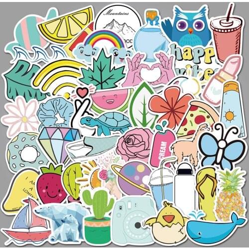 10/50PCS Cute Cartoon Stickers Aesthetic Vintage Manga Kpop Laptop Bicycl Guitar Waterproof Stationery Stiker Decal Kids Toys