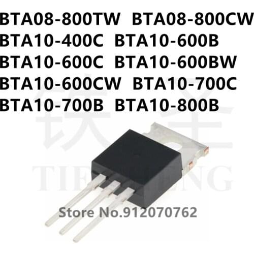 10PCS BTA08-800TW BTA08-800CW BTA10-400C BTA10-600B BTA10-600C BTA10-600BW BTA10-600CW BTA10-700C BTA10-700B BTA10-800B T0-220