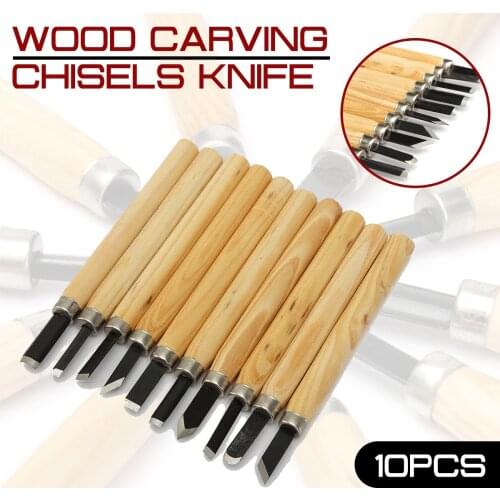 10pcs/lot Wood Carving Chisels Knife For Detailed Woodworking Gouges Hand Tools and Basic Wood Cut DIY Tools