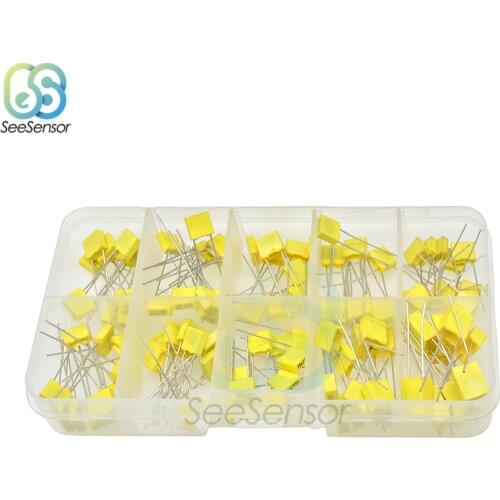 10Value*10pcs 1nF-470nF Polypropylene Safety Plastic Film Correction Capacitor Kit 2.2nf 4.7nf 10nf 22nf 47nf 100nf 150nf 220nf