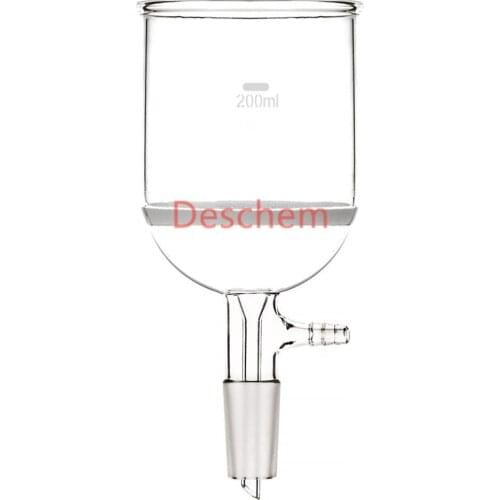 200ml 24/40 Glass Buchner Funnel 3# Sand Disk Filtration Pore 15-40 Micron Lab Glassware