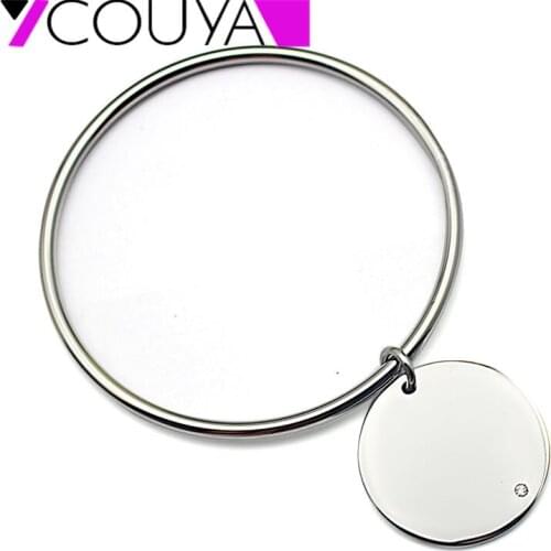 60/65/70mm Women Bangle Austrian Crystal & Rhinestone 30mm Round Pendant Bangles & Bracelets for Women Best Gift