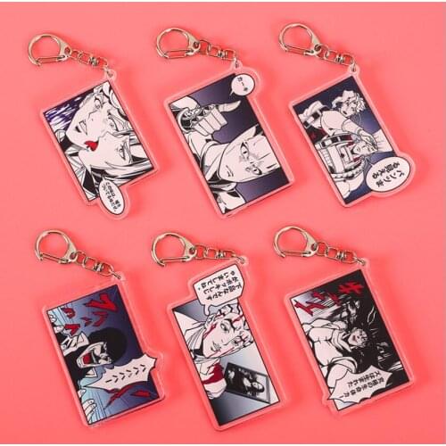 Anime Jojos Bizarre Adventure Kujo Jotaro Yoshikage Acrylic Pendant Keychain Figure Collection Model Toy Gifts Cosplay