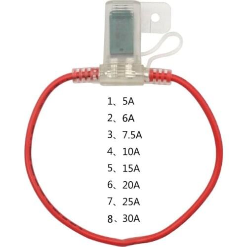 Mini Car Fuse Holder Small Medium Size Tap-to-Circuit Adder Adapter 5A 6A 7.5A 10A 15A 20A 25A 30A Standard Blade Fuse