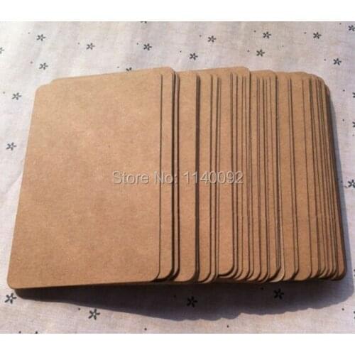 Free shipping 7.4x12cm,100 pcs a lot 350 gsm blank kraft paper card/bookmark/message card/DIY gift card/word card/clothing label