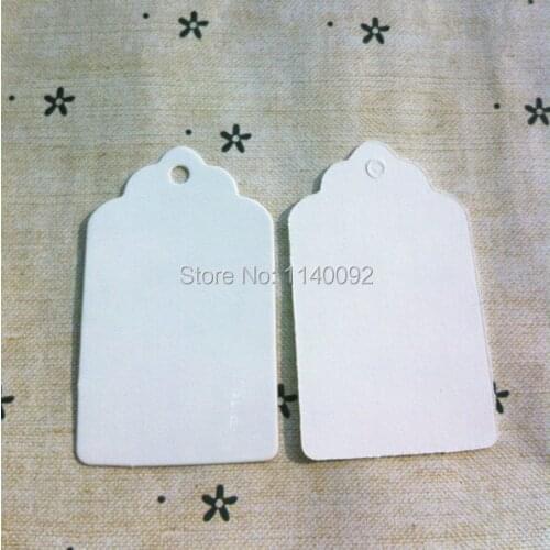Free shipping wholesales blank white paper tags 3x5cm/swing tag/DIY decorated gift card/clothing hang tag labels 500 pcs a lot
