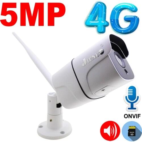 3G 4G 5MP Nano SIM Card IP Camera Wireless WIFI Outdoor Security Bullet Camera CCTV Metal P2P Onvif Two Way Audio JIENUO