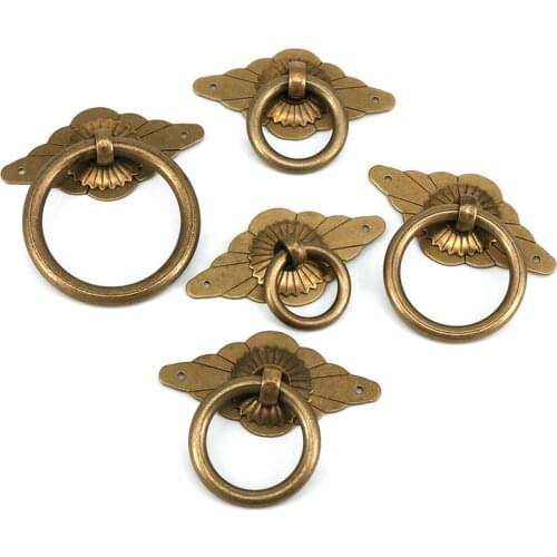 1PC Bronze Cabinet Hardware Dresser Drawers Pull Knobs Drawer Drop Ring Pull Handle for Furniture, Dressing Table, Jewelry Box