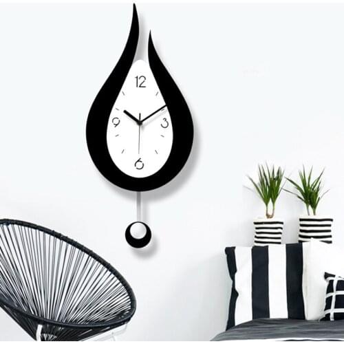Home Decor Wall Clock Water Droplets Swing Wall Decoration Watches Modern Design Living Room Fashion Creative Bedroom Office