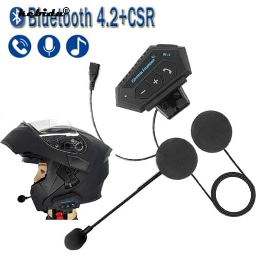 Dropship Bluetooth V4.2 Motorcycle Headset Bluetooth for Motor Bike Earphone Noise Reduction Headphone with Microphone MIC