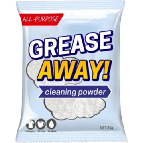 GreaseAway Powder Cleaner All-Purpose Kitchen Cooktop Stove Pot Bottom Range Hood Clothes Grease Cleaning Powder Rust Remover